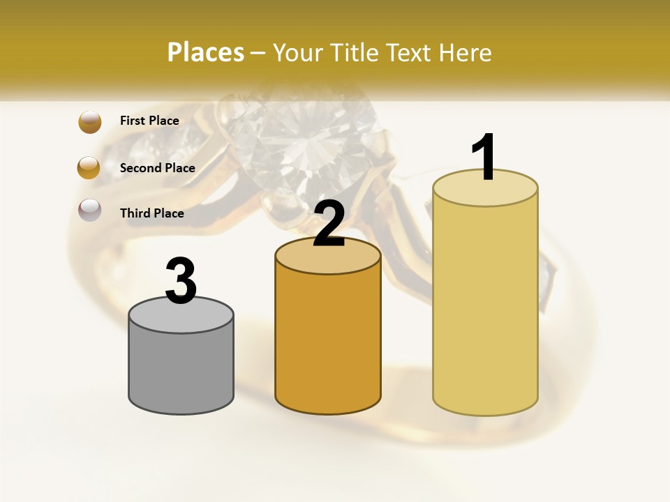 A Gold Ring With A Diamond On Top Of It PowerPoint Template