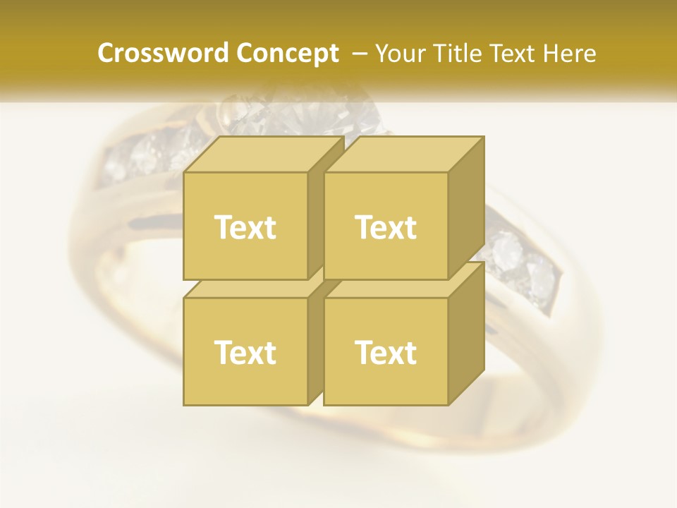 A Gold Ring With A Diamond On Top Of It PowerPoint Template