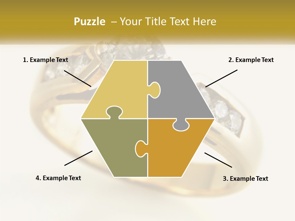 A Gold Ring With A Diamond On Top Of It PowerPoint Template