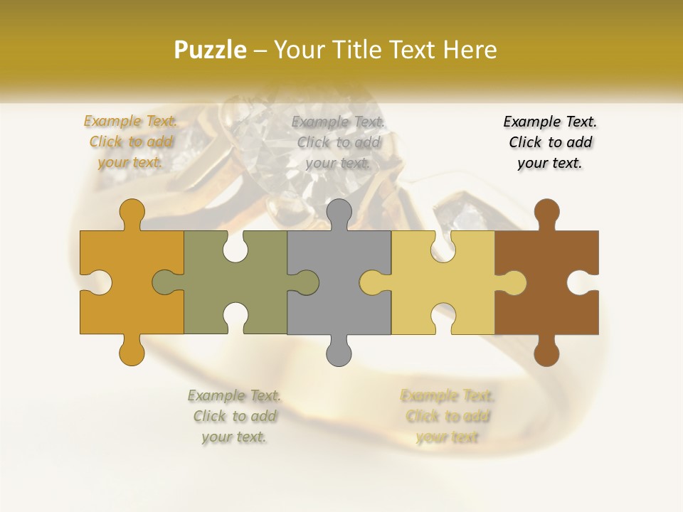 A Gold Ring With A Diamond On Top Of It PowerPoint Template