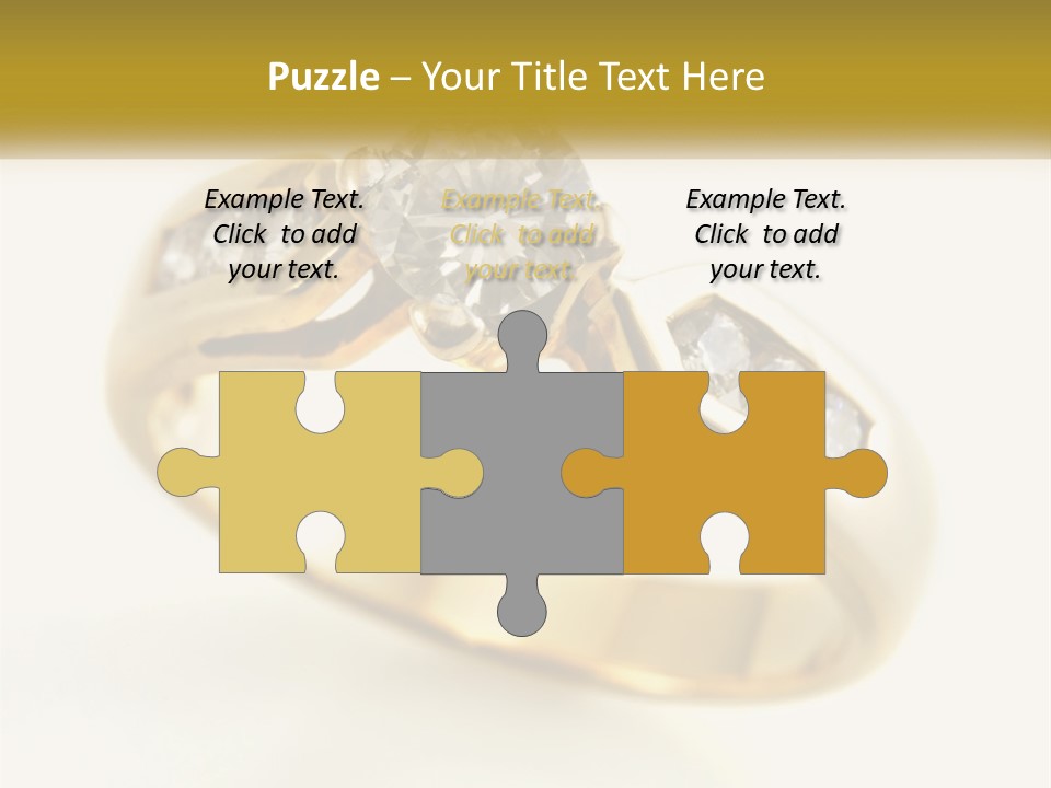 A Gold Ring With A Diamond On Top Of It PowerPoint Template