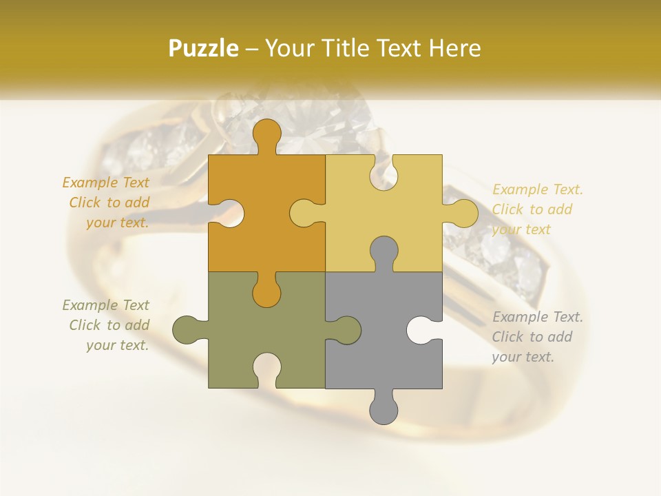 A Gold Ring With A Diamond On Top Of It PowerPoint Template