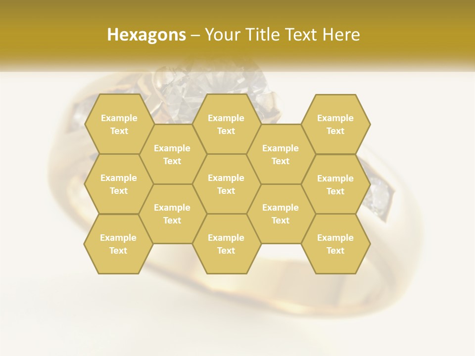 A Gold Ring With A Diamond On Top Of It PowerPoint Template