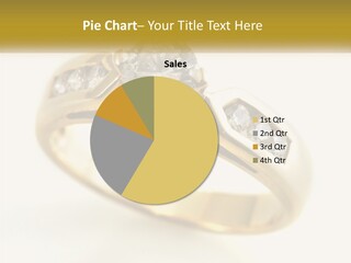 A Gold Ring With A Diamond On Top Of It PowerPoint Template
