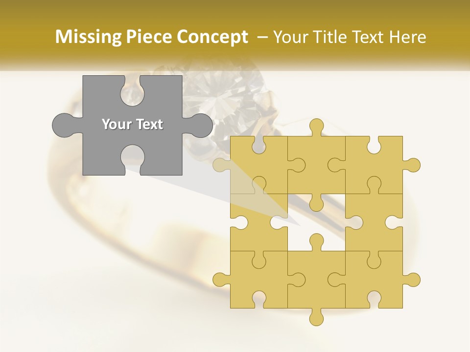 A Gold Ring With A Diamond On Top Of It PowerPoint Template