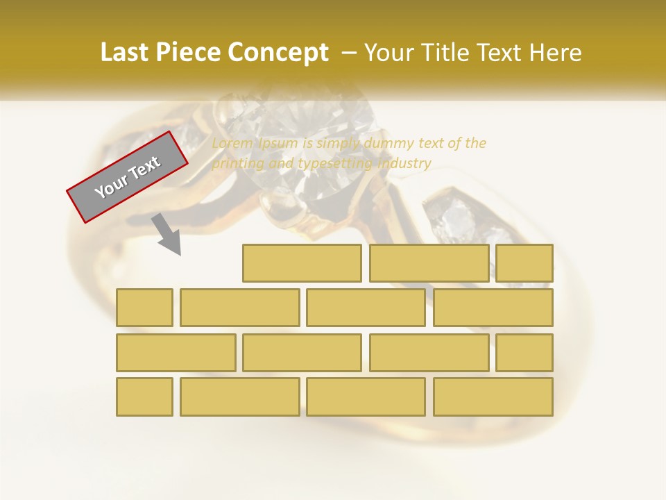 A Gold Ring With A Diamond On Top Of It PowerPoint Template