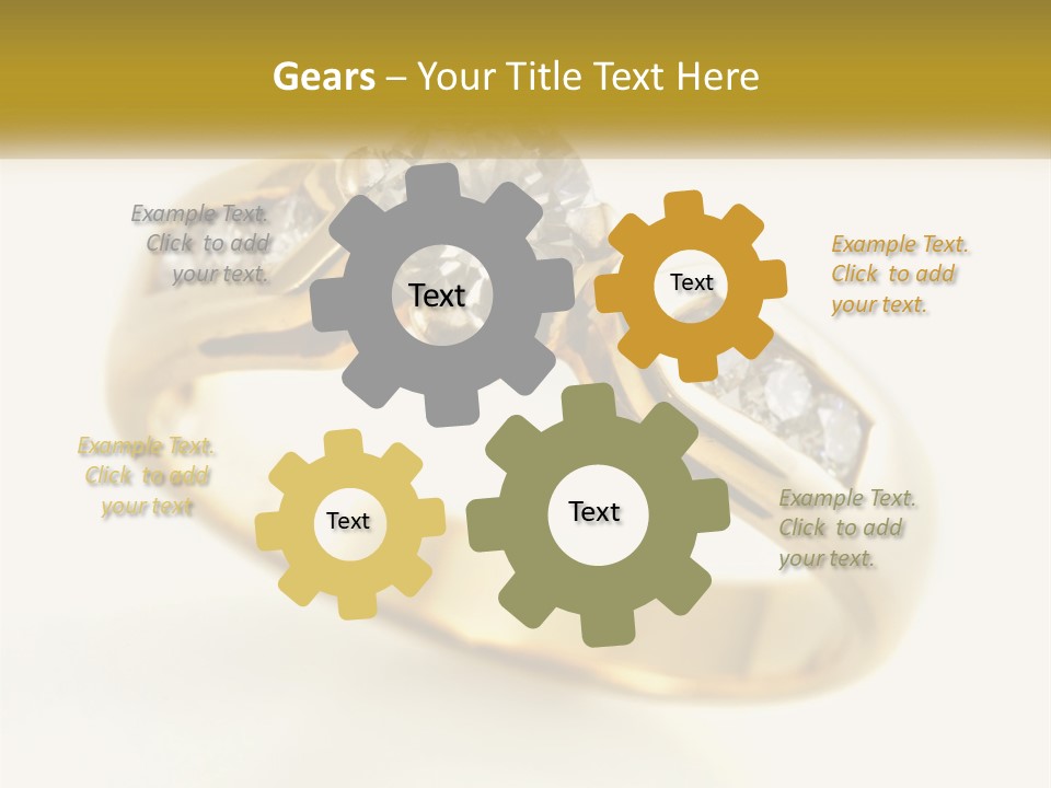 A Gold Ring With A Diamond On Top Of It PowerPoint Template