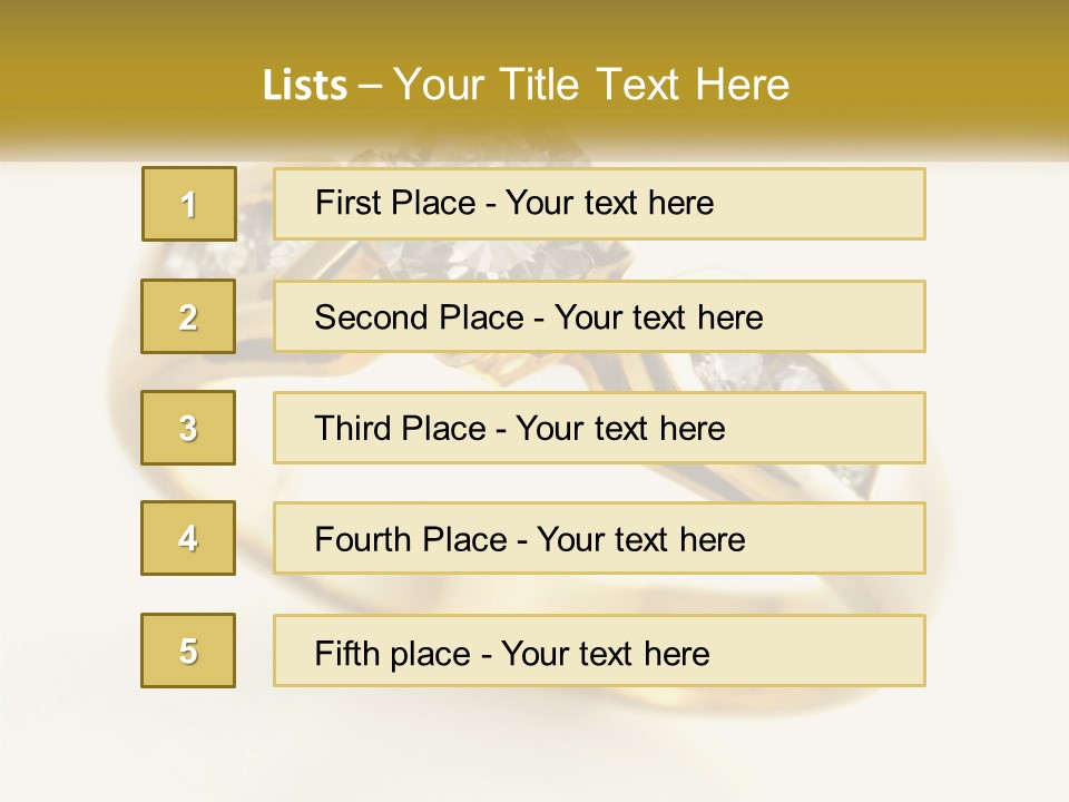 A Gold Ring With A Diamond On Top Of It PowerPoint Template