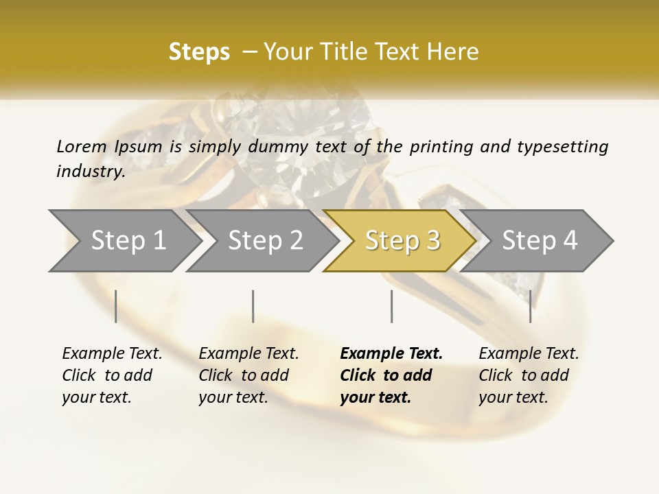 A Gold Ring With A Diamond On Top Of It PowerPoint Template