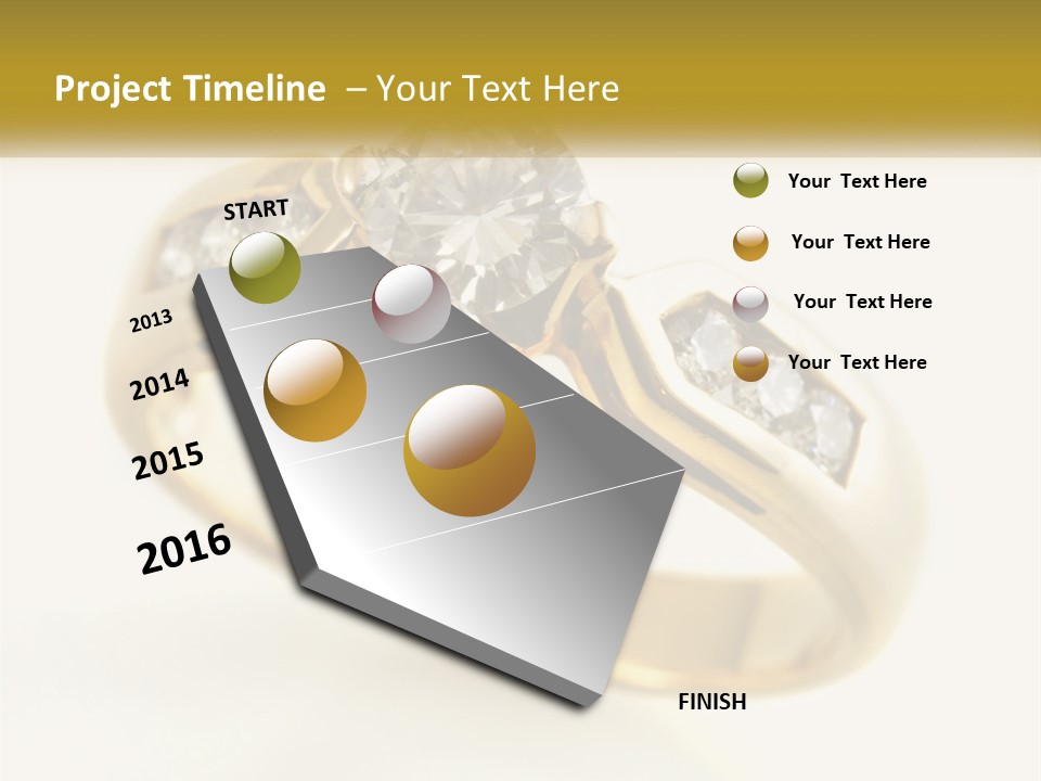 A Gold Ring With A Diamond On Top Of It PowerPoint Template