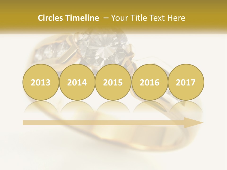 A Gold Ring With A Diamond On Top Of It PowerPoint Template