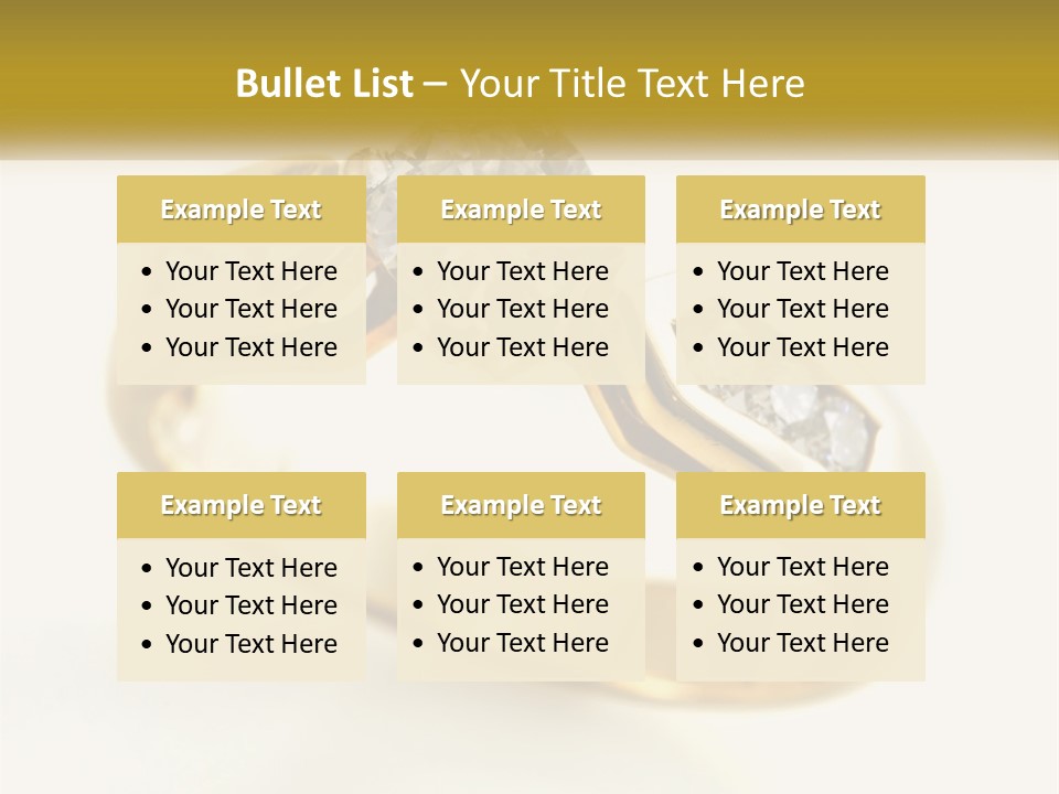 A Gold Ring With A Diamond On Top Of It PowerPoint Template