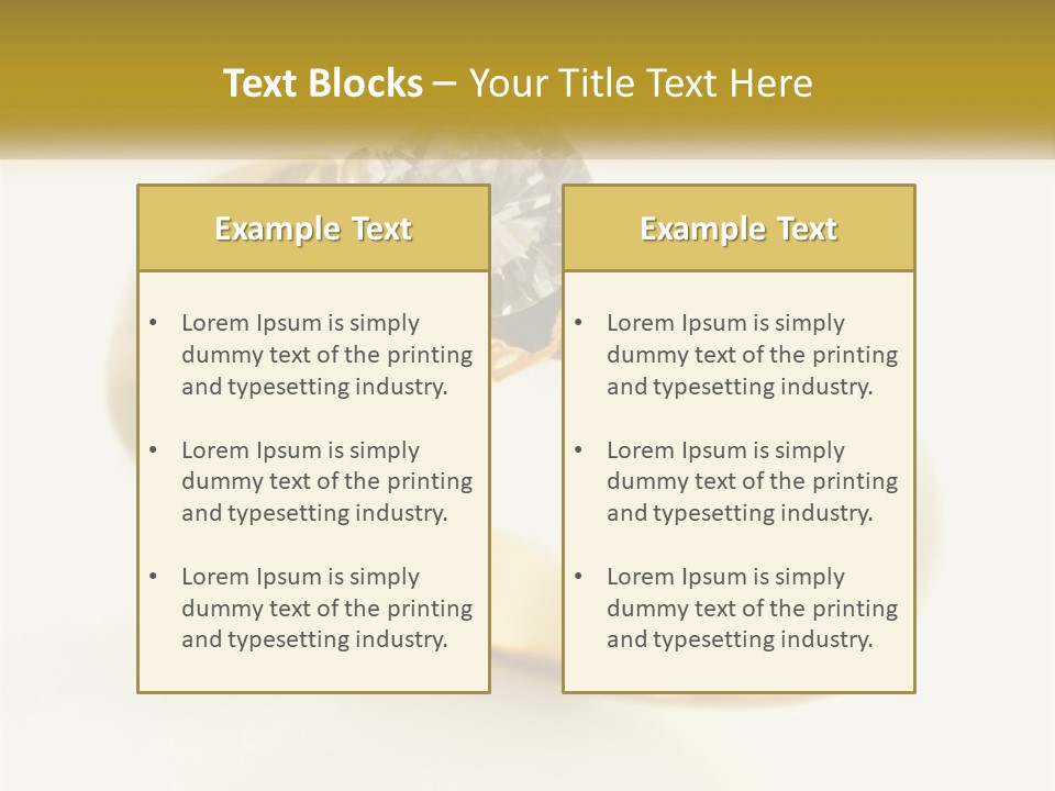 A Gold Ring With A Diamond On Top Of It PowerPoint Template