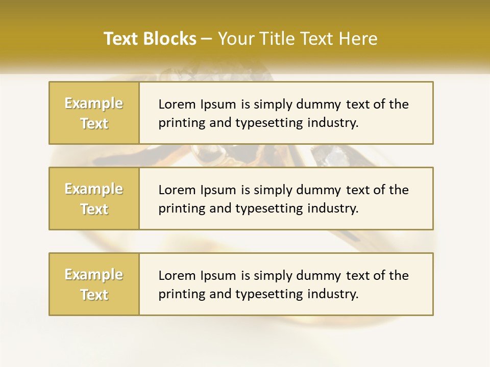 A Gold Ring With A Diamond On Top Of It PowerPoint Template