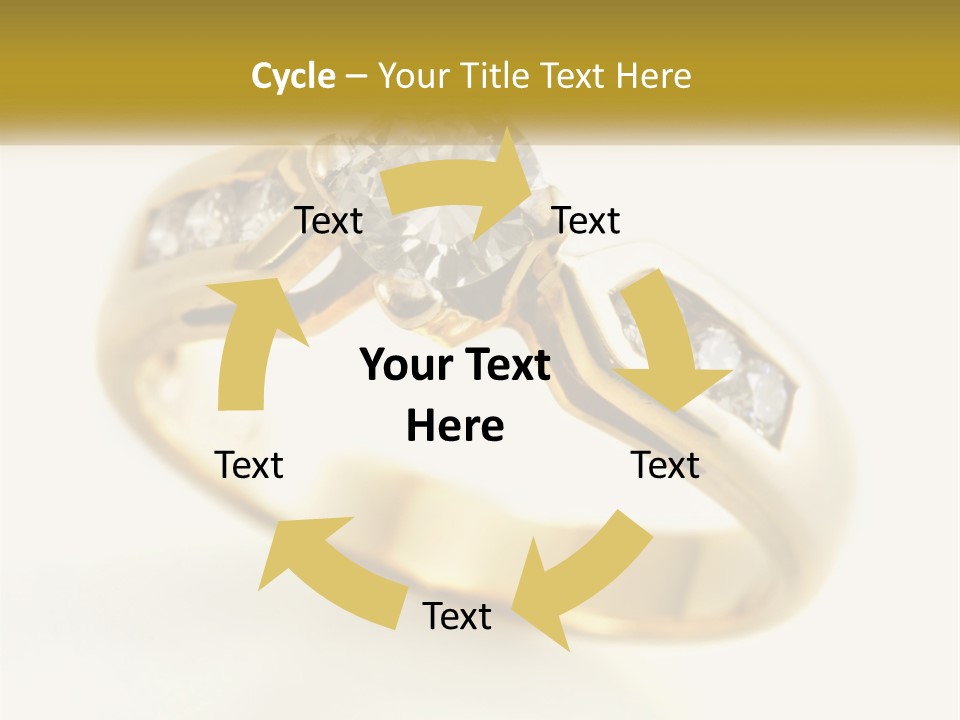 A Gold Ring With A Diamond On Top Of It PowerPoint Template