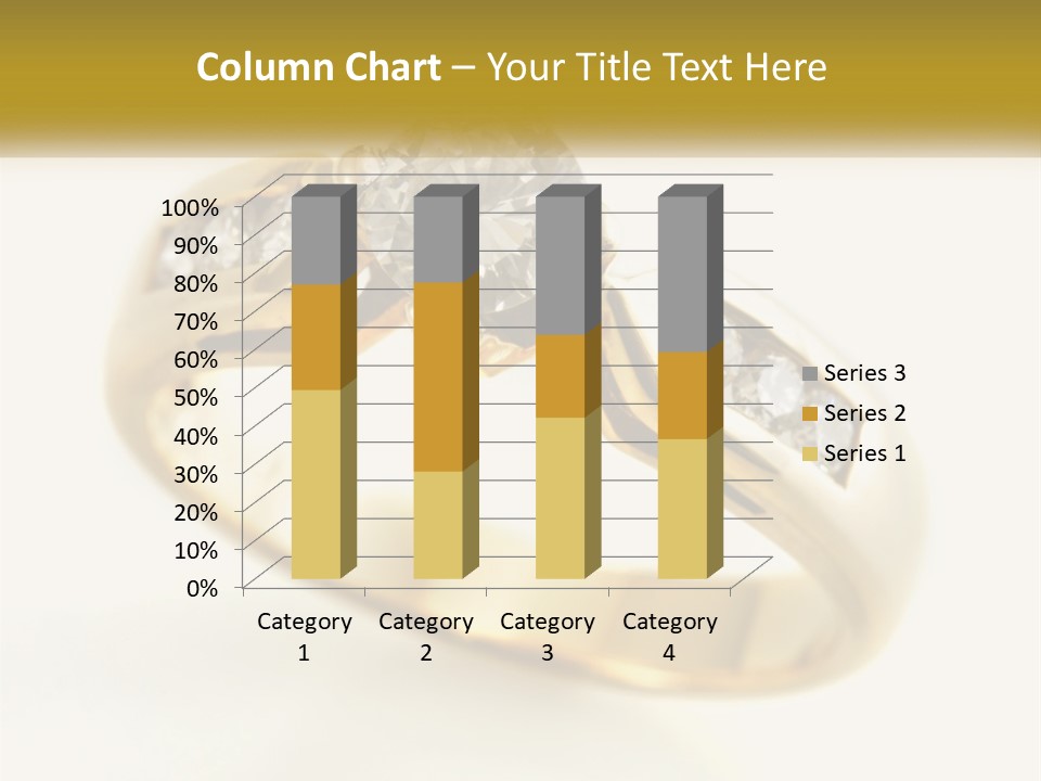 A Gold Ring With A Diamond On Top Of It PowerPoint Template