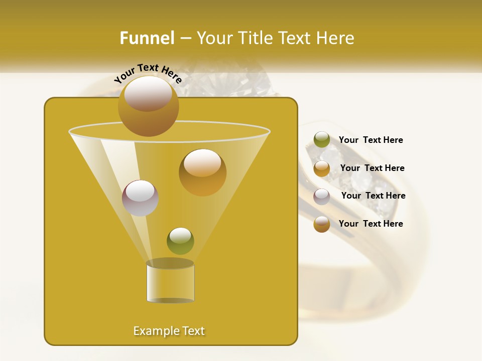A Gold Ring With A Diamond On Top Of It PowerPoint Template