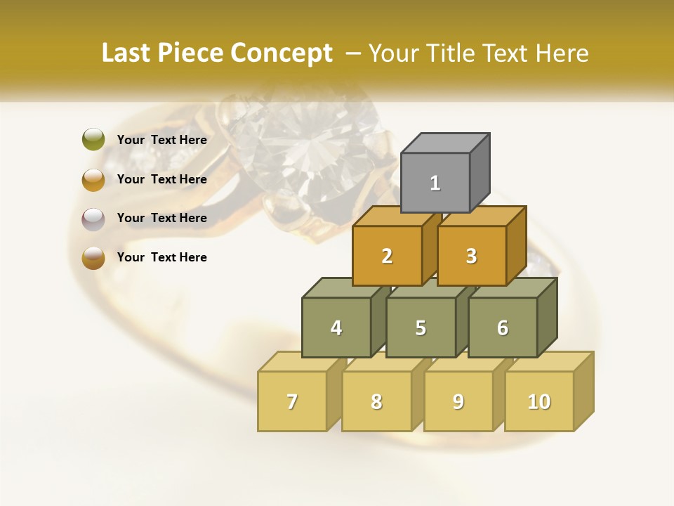 A Gold Ring With A Diamond On Top Of It PowerPoint Template