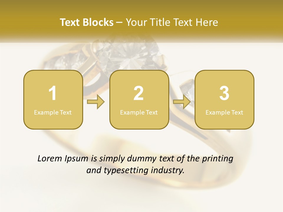 A Gold Ring With A Diamond On Top Of It PowerPoint Template