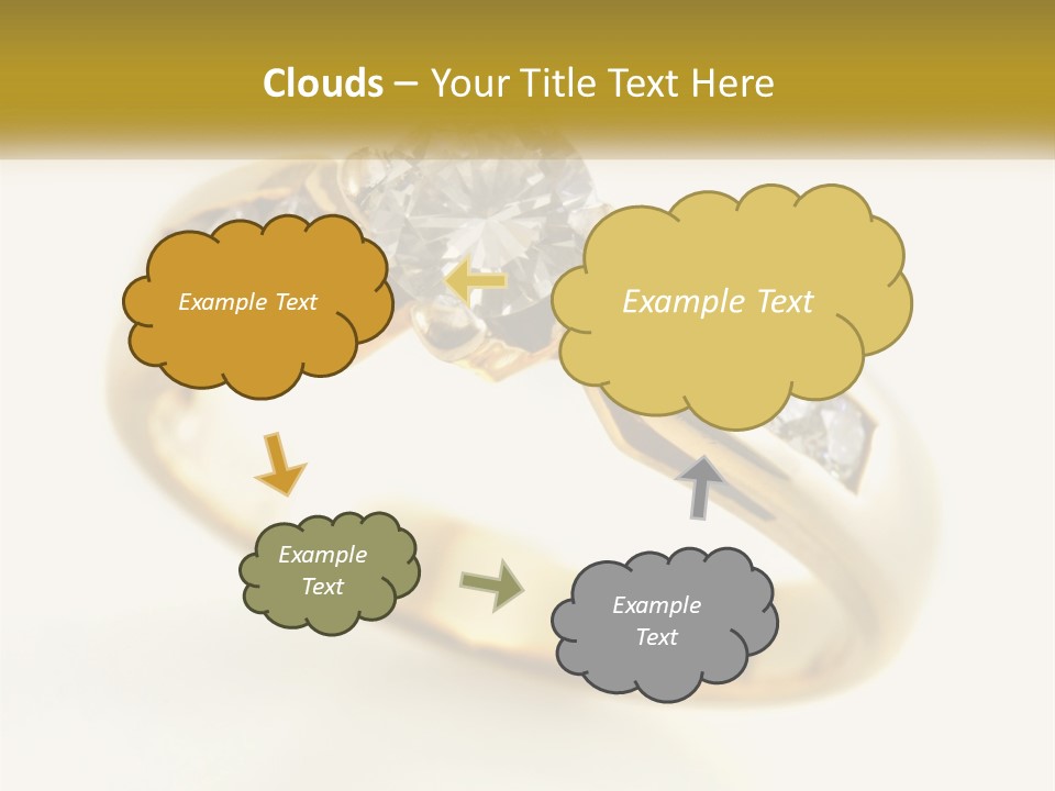 A Gold Ring With A Diamond On Top Of It PowerPoint Template