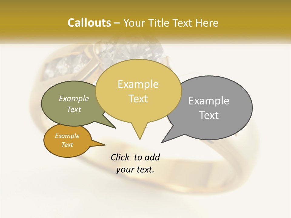 A Gold Ring With A Diamond On Top Of It PowerPoint Template