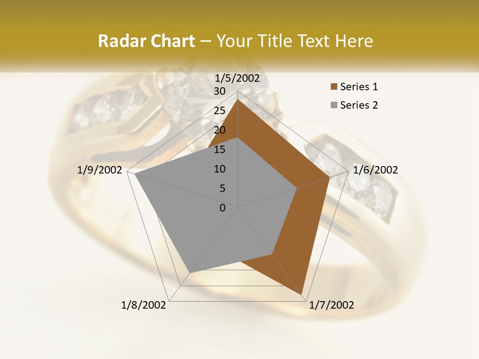 A Gold Ring With A Diamond On Top Of It PowerPoint Template