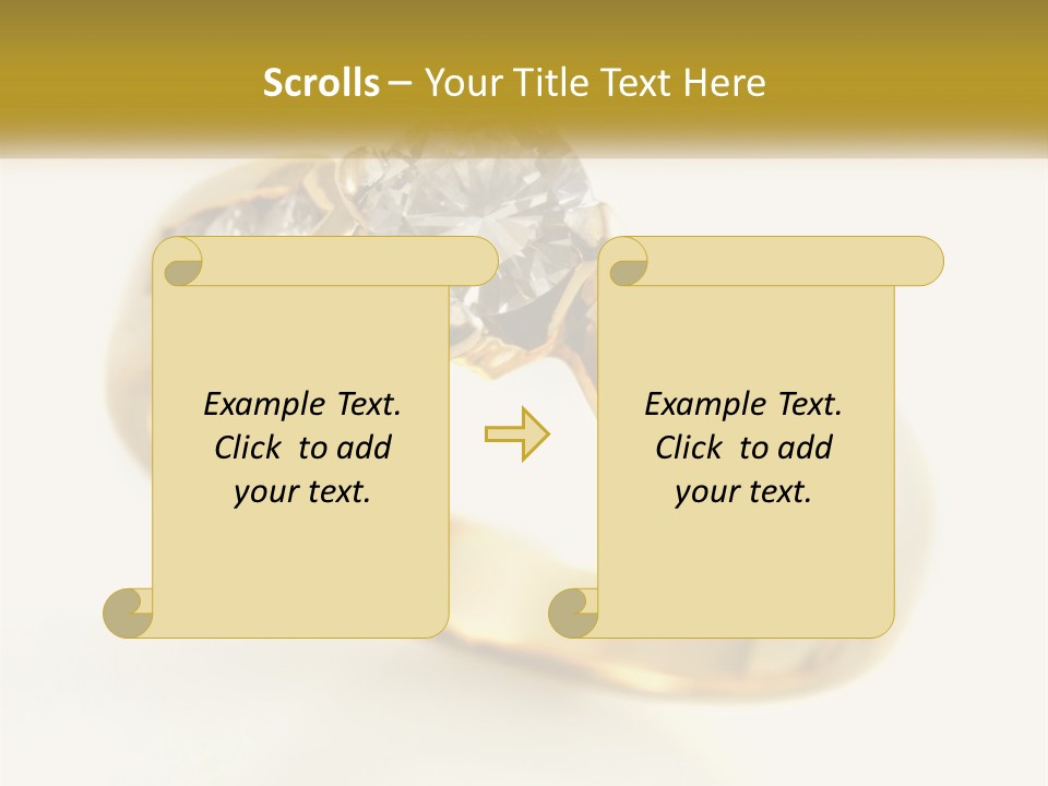 A Gold Ring With A Diamond On Top Of It PowerPoint Template