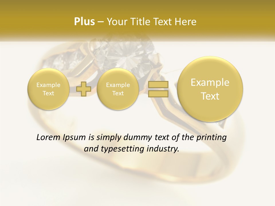 A Gold Ring With A Diamond On Top Of It PowerPoint Template