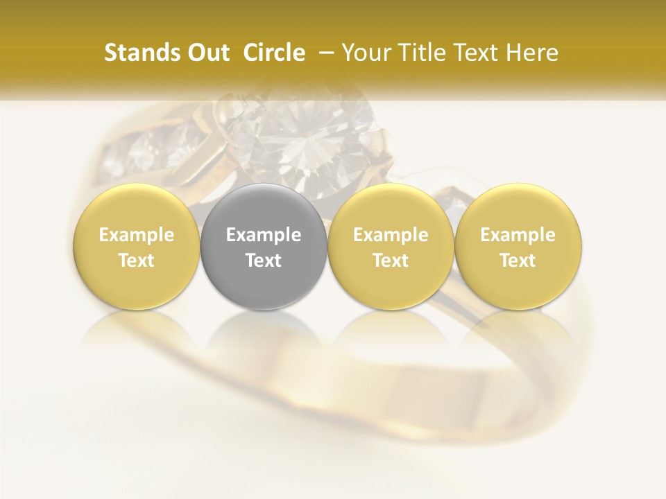 A Gold Ring With A Diamond On Top Of It PowerPoint Template