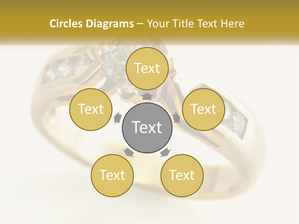 A Gold Ring With A Diamond On Top Of It PowerPoint Template