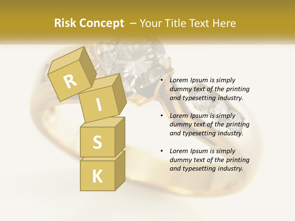 A Gold Ring With A Diamond On Top Of It PowerPoint Template