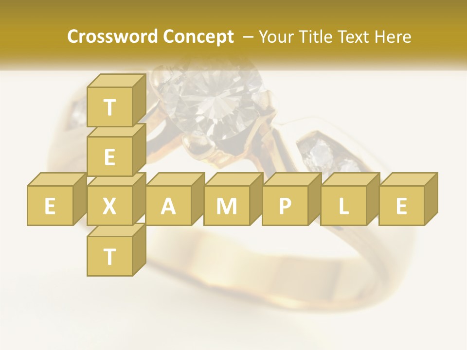 A Gold Ring With A Diamond On Top Of It PowerPoint Template