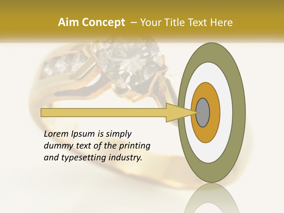A Gold Ring With A Diamond On Top Of It PowerPoint Template