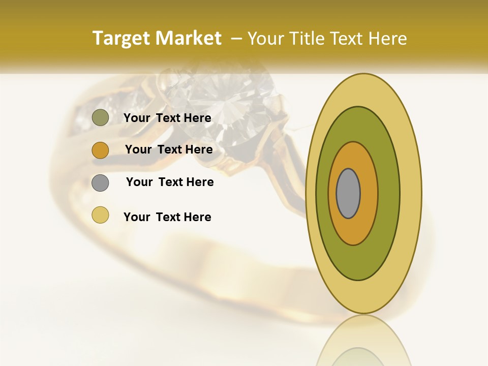 A Gold Ring With A Diamond On Top Of It PowerPoint Template
