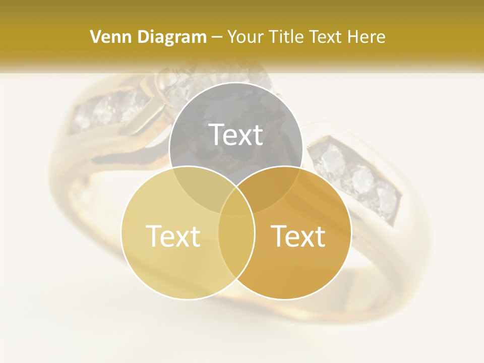 A Gold Ring With A Diamond On Top Of It PowerPoint Template