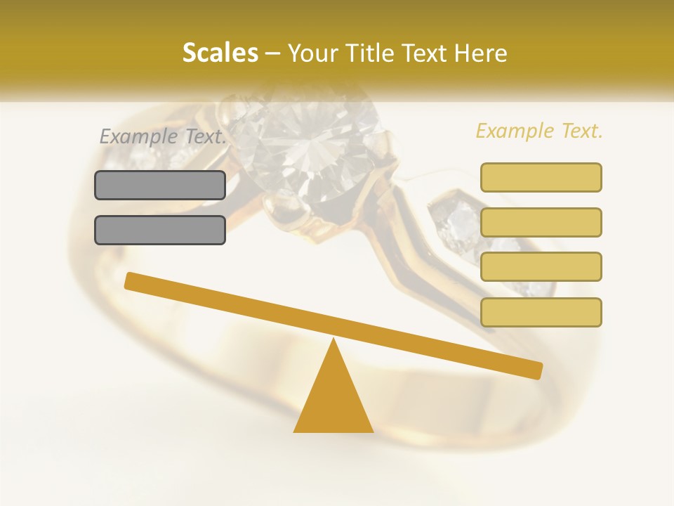 A Gold Ring With A Diamond On Top Of It PowerPoint Template