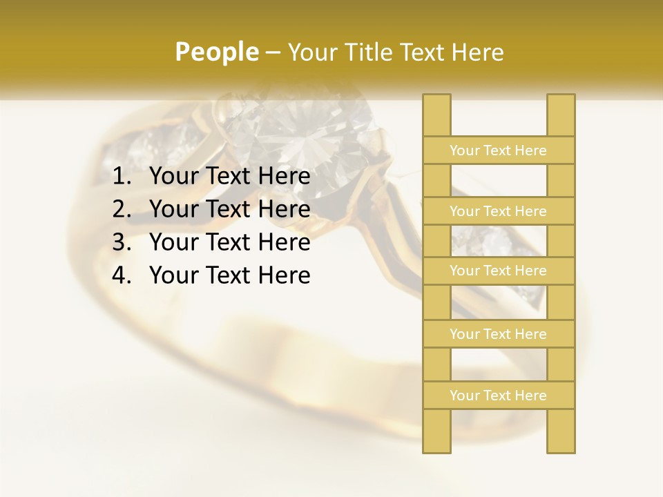 A Gold Ring With A Diamond On Top Of It PowerPoint Template