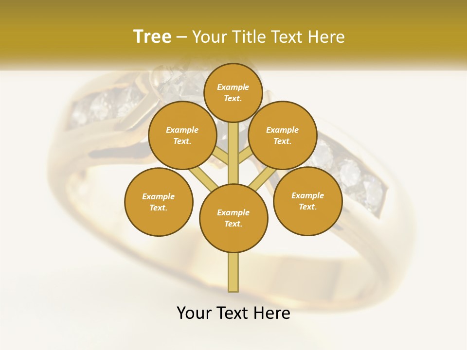 A Gold Ring With A Diamond On Top Of It PowerPoint Template