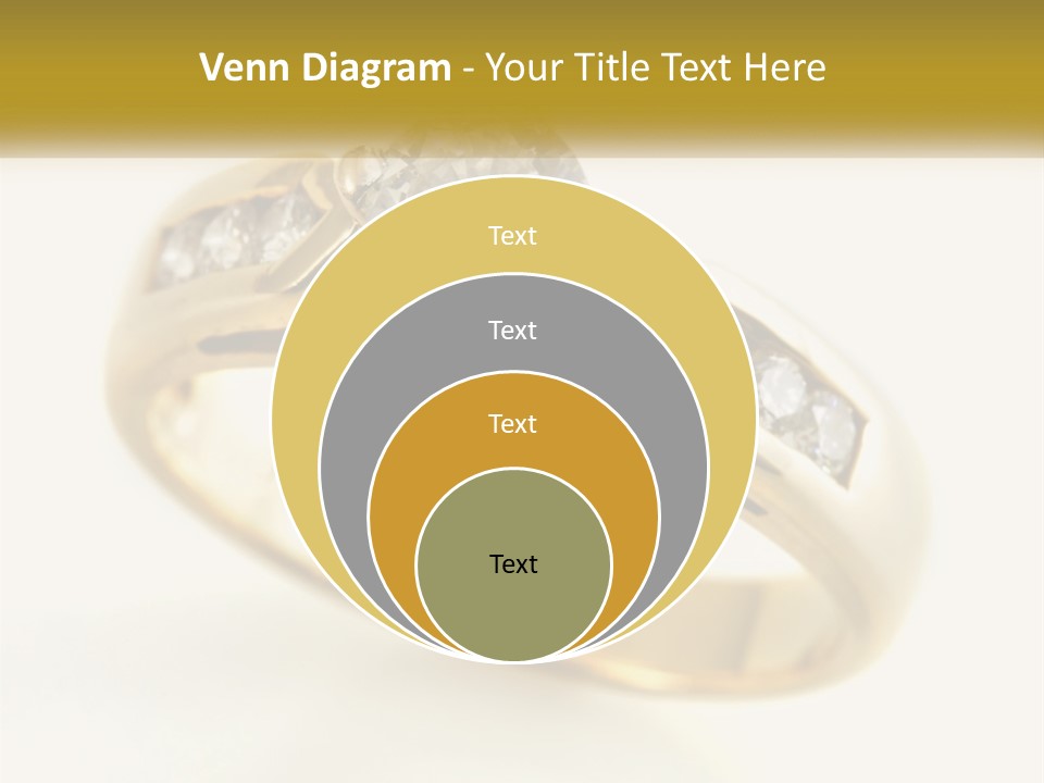 A Gold Ring With A Diamond On Top Of It PowerPoint Template