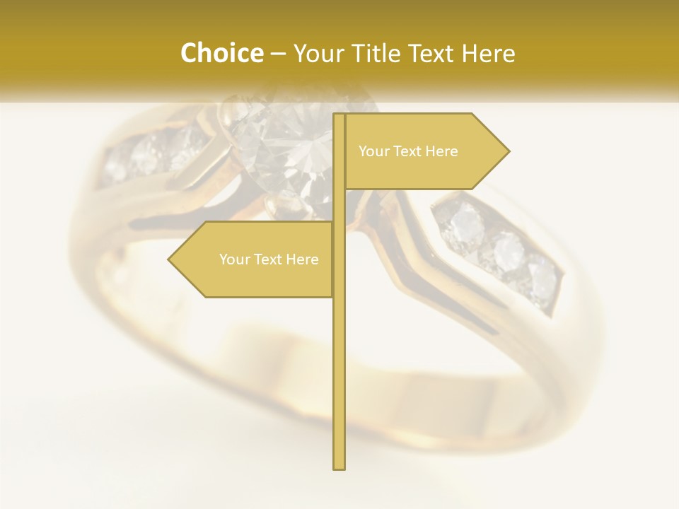 A Gold Ring With A Diamond On Top Of It PowerPoint Template