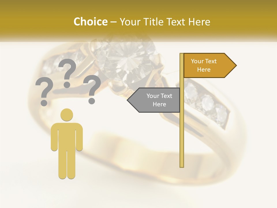 A Gold Ring With A Diamond On Top Of It PowerPoint Template