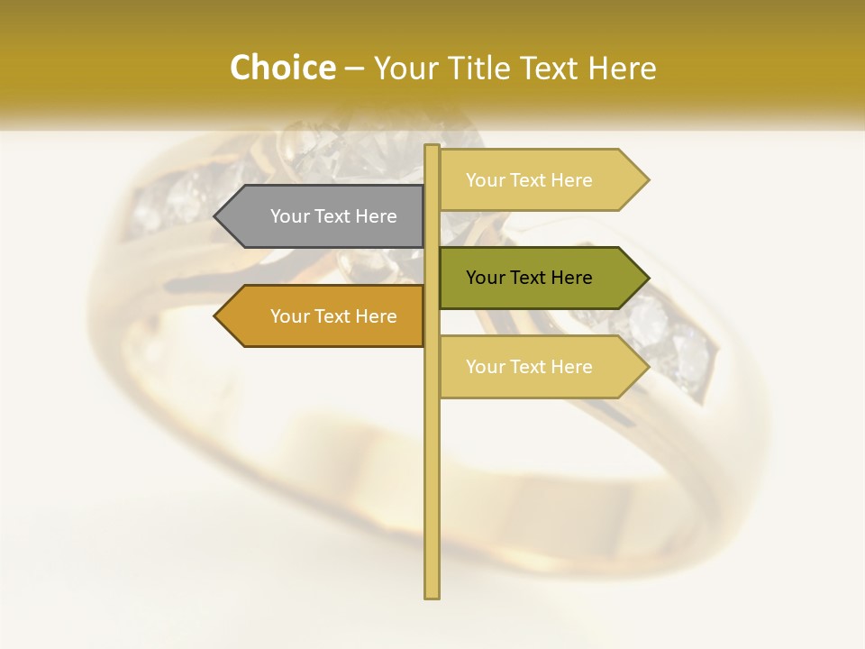 A Gold Ring With A Diamond On Top Of It PowerPoint Template
