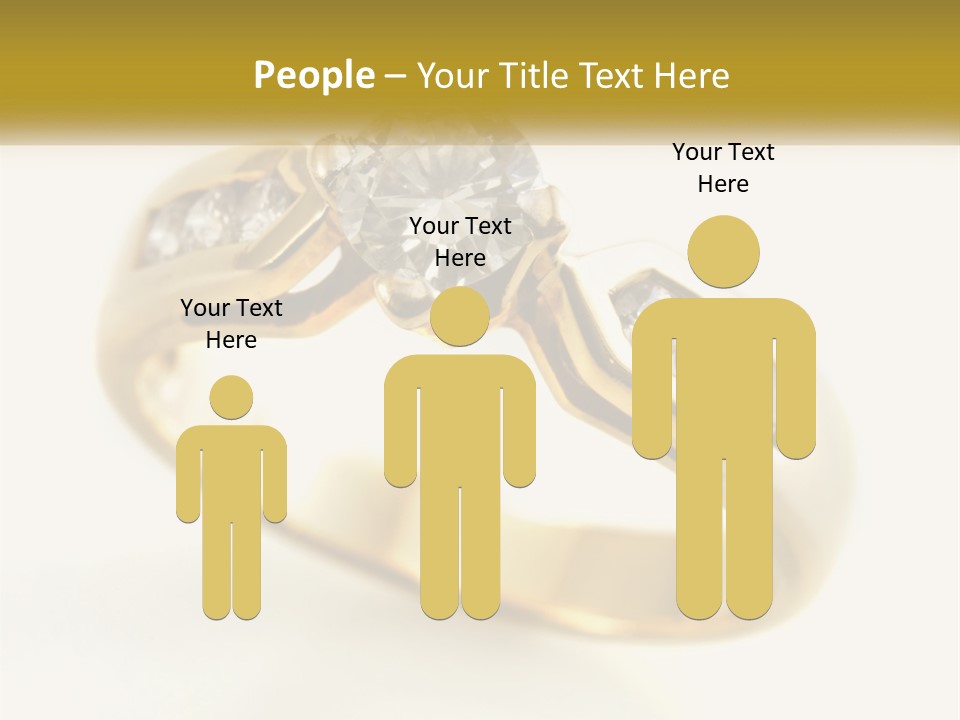 A Gold Ring With A Diamond On Top Of It PowerPoint Template