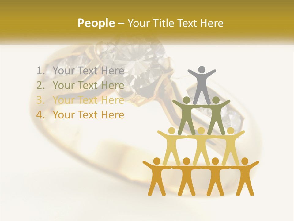 A Gold Ring With A Diamond On Top Of It PowerPoint Template