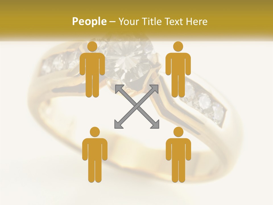 A Gold Ring With A Diamond On Top Of It PowerPoint Template