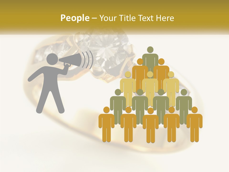 A Gold Ring With A Diamond On Top Of It PowerPoint Template