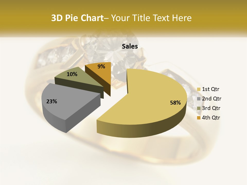 A Gold Ring With A Diamond On Top Of It PowerPoint Template