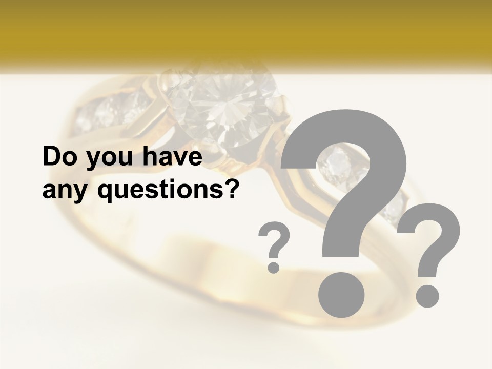 A Gold Ring With A Diamond On Top Of It PowerPoint Template