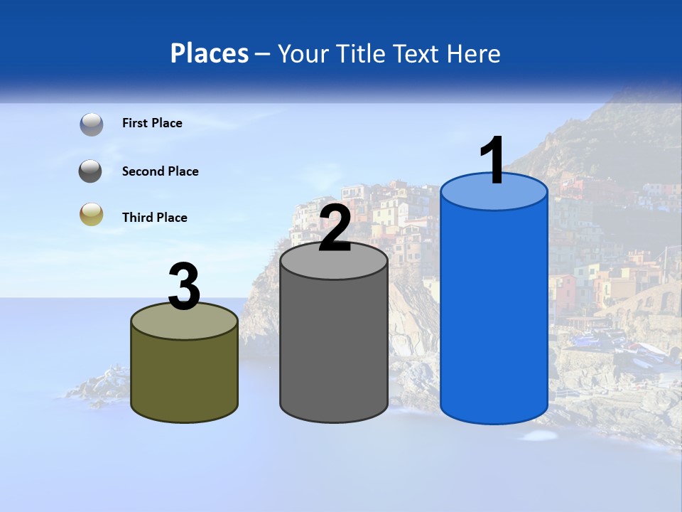 A Large Body Of Water With A Small Town On Top Of It PowerPoint Template