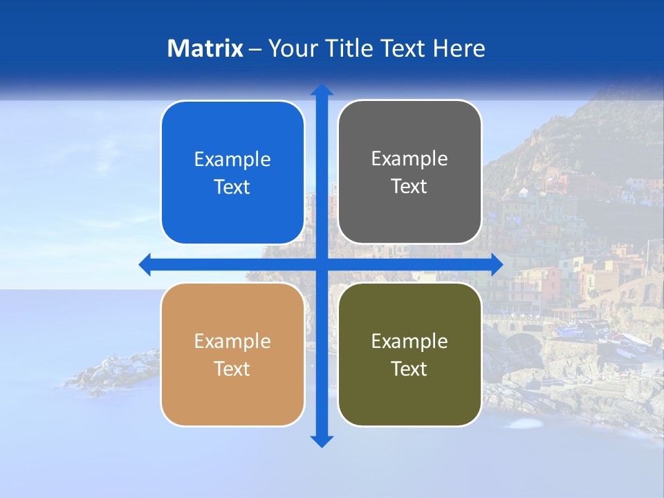 A Large Body Of Water With A Small Town On Top Of It PowerPoint Template